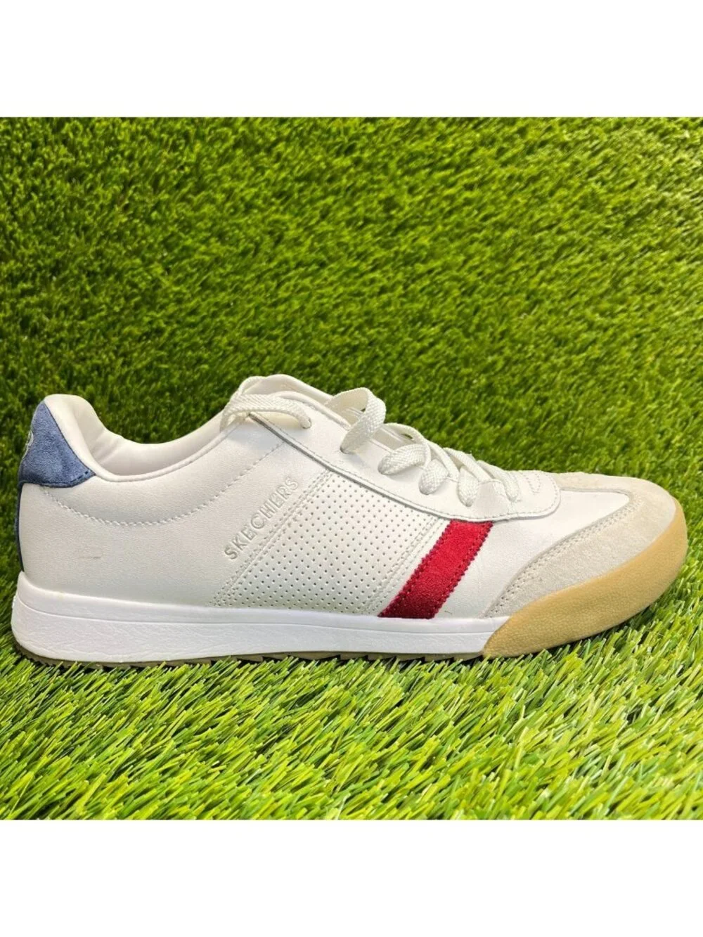 Skechers Zinger Retro Rockers Womens Size 10 White Red Athletic Shoes Sneakers